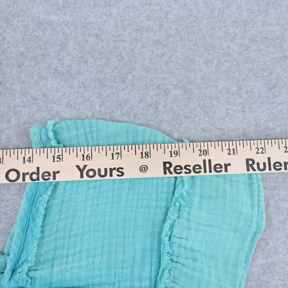 100% Cotton NWT C&C California Turquoise Gauze Boho Ruffle Peplum Blouse SZ M - Picture 8 of 11
